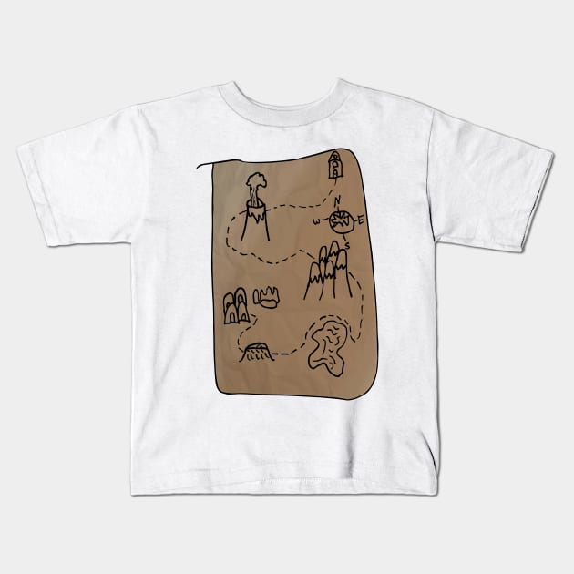 Treasure Map by Kids Kids T-Shirt by SpookyMeerkat